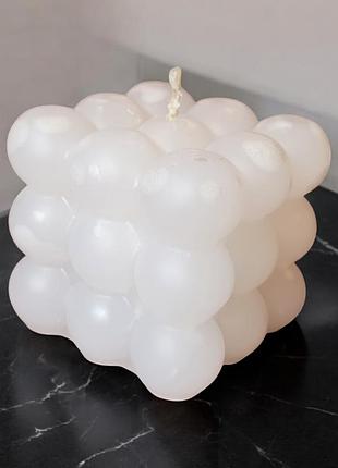 Свеча «bubble cube», белая - стильный декор с ароматом хвоя