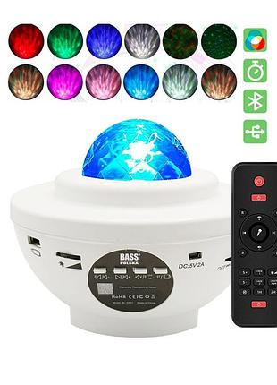 Зоряний проектор з динаміком bluetooth, світлодіодний зоряний дисплей, білий bass polska bh 59310