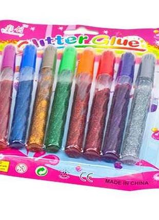 Клей с блестками на картоне (8 цв./10 гр.)