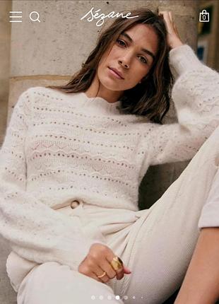 Sézane светр sezane lya кольору екрю