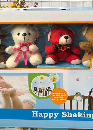 Музичний мобіль з м'якими іграшками для дитячого ліжка, музична каруселька для ліжка