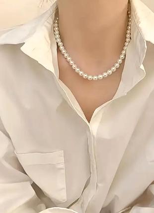 Чокер ожерелье колье жемчуг 6 мм (имитация)