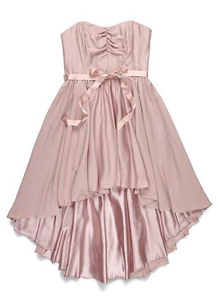 Платье женское пудровое вечернее коктейльное бандо