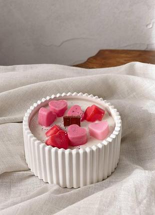 Cоевая свеча с эфирными аромамаслами в гипсовом кашпо sky 8х4см sensual vetiver