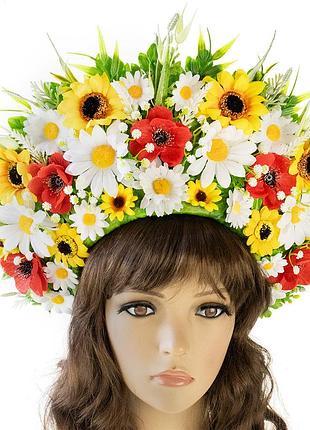 Украинский венок высокий на голову зореслава 11033