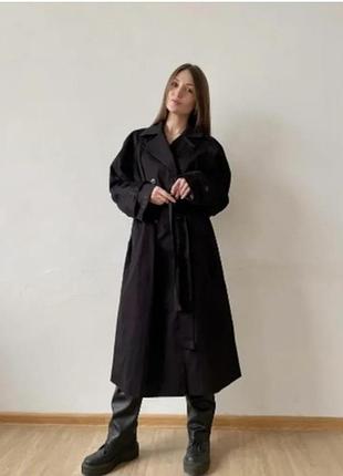 Тренч чорний довгий л-хл