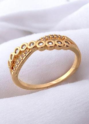 Колечко xuping медицинское золото тонкое с маленькими камушками х-0014 18, переплет