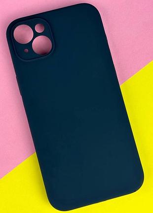 Накладка silicone case full camera protective (no logo) iphone 12 pro темно-синий / midnight blue