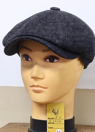 Кепка шерстяная мужская ткань костюмная полу шерсть теплая восьмиклинка 25/9 comfort heads осень зима флис уши 58