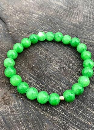 Браслет, браслет с камнями, браслет из хризопраза, браслет ручной работы