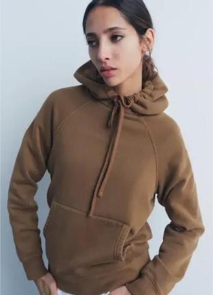 Худи с эффектом потертости zara - s, m с начесом
