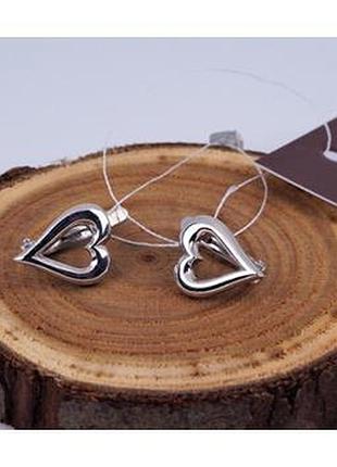 Сережки срібні "сердечка" 925 проби.