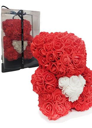 Сувенир мишка из роз 24 см 107196