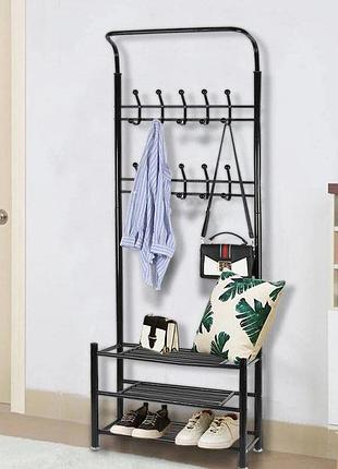Вішалка для одягу loft - підставка з полицею для взуття 15744