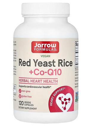 Коэнзим q10, красный рис (red yeast rice + co-q10), jarrow formulas, 120 капсул