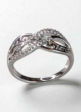 Колечко xuping медицинский сплав ажурное с маленькими камушками х-007 серебристое 18, ажурный