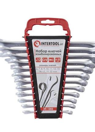 Набір рожково-накидних ключів intertool 12 шт. (6-22 мм) (ht-1203)