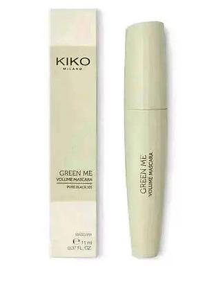 Туш для вій з ефектом об'єму kiko milano green me volume mascara - 101 pure black