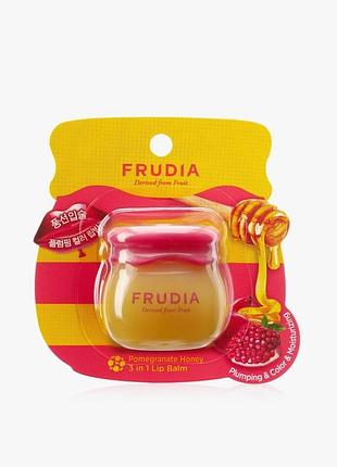 Бальзам для губ з медом та екстрактом гранату frudia pomegranate honey 3 in 1 lip balm, 10 гр