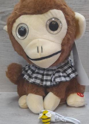 М`яка іграшка повторюшка, висота 22 см, рухає головою, танцює, магнітна бджілка, usb-кабель, пісні англійською