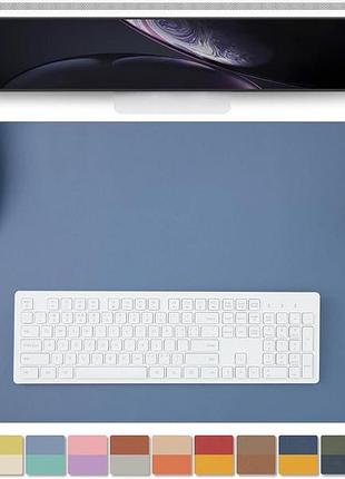 Двусторонний компьютерный коврик homieazicozi из искусственной кожи 100 х 50 см синий - зеленый