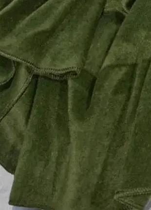 Теплый плед флисовый хаки