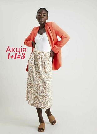 Льон + віскоза міді спідниця tu woman у принт зебра