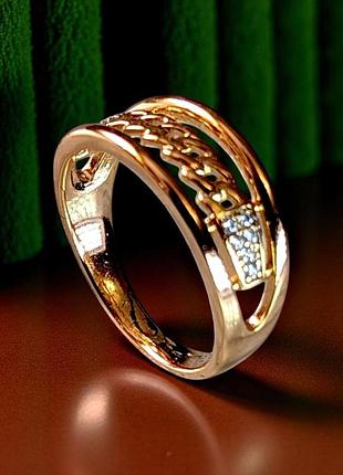 Каблучка xuping медичне золото ажурна ланцюжок з маленькими камінцями х-0025 16, 70