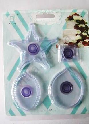 Плунжер пластмассовый прозрачный звезда и листья forkopt