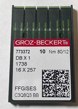 Иглы для промышленных швейных машин groz-beckert dbx1, ffg/ses, №80/12 (6836)