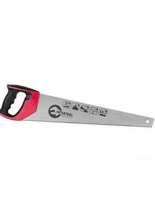 Ножовка по дереву intertool 500 мм тройная заточка 7t х 1" (ht-3106)