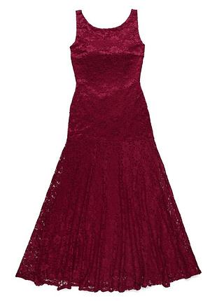 Платье женское вечернее темно-красное клеш с открытой спиной