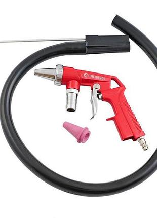 Пневмопистолет пескоструйный intertool со шлангом 1000 мм х 3/4" (pt-0706)