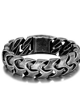 Массивный мужской браслет из нержавеющей медицинской стали 18мм 21см bs-325, 21 см