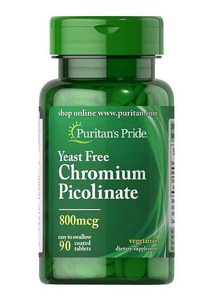 Хром пиколинат, puritan's pride chromium picolinate 800mcg - 90 таблеток