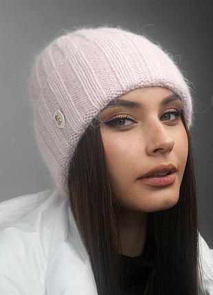 Шапка «роанн» (6040) світла пудра