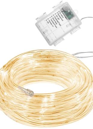 Гирлянда дюралайт на батарейках springos rope lights 5 м 50 led cl0857 warm white