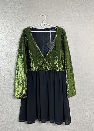 Міні сукня в паєтку батал, великий розмір