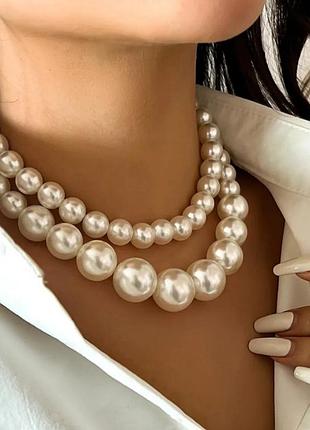 Колье ожерелье чокер жемчужинки (имитация)