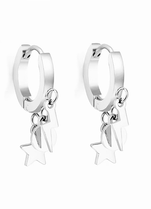 Сережки нержавіюча сталь stainless steel зірка блискавка