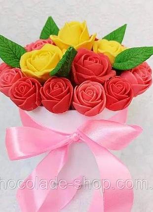 Шоколадный цветочный букет подарок женщине девушке на день рождения шоколадные розы шоколад ручной работы