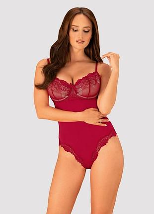 Боди obsessive rosalyne бордо-телесный l/xl