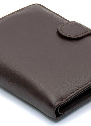 Коричневе вертикальне портмоне для документів з фіксацією з натуральної шкіри boston b4-020