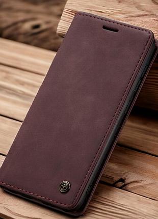 Чехол книга кожаный на iphone 11 чехол-книжка магнитный на айфон 11 бордовый