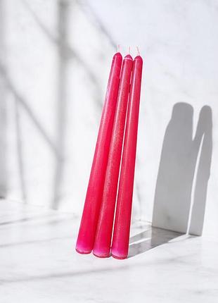 Рубінові столові свічки «aroma elegance», з ароматом троянда
