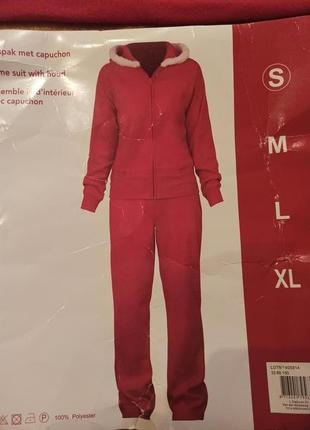 Флисовый костюм для дома новогодняя пижама костюм санты женский