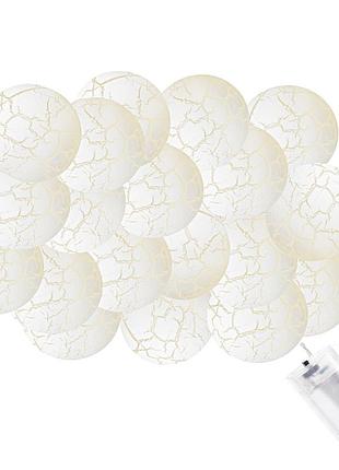 Гирлянда на батарейках springos cracked cotton balls 2 м 10 led cl0069 warm white