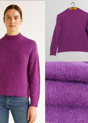 Яркий свитер под горло оверсайз вязаный из мягчайшей альпаки kauf dich glucklich