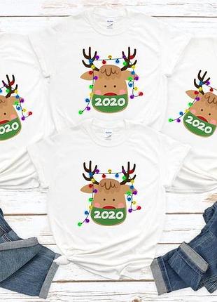 Фп006533	футболки фэмили лук family look для всей семьи "олени в масках 2020" push it