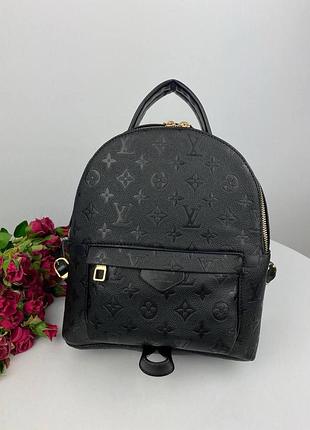 Женский рюкзачок louis vuitton,черный, кожаный рюкзак луи витон
